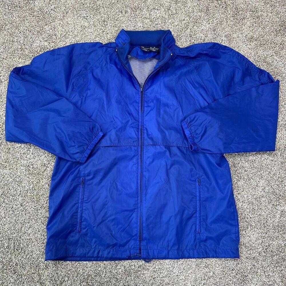 J Balir Blue Rain Jacket Windbreaker Nylon Size M Light Vintage 80s 90s John